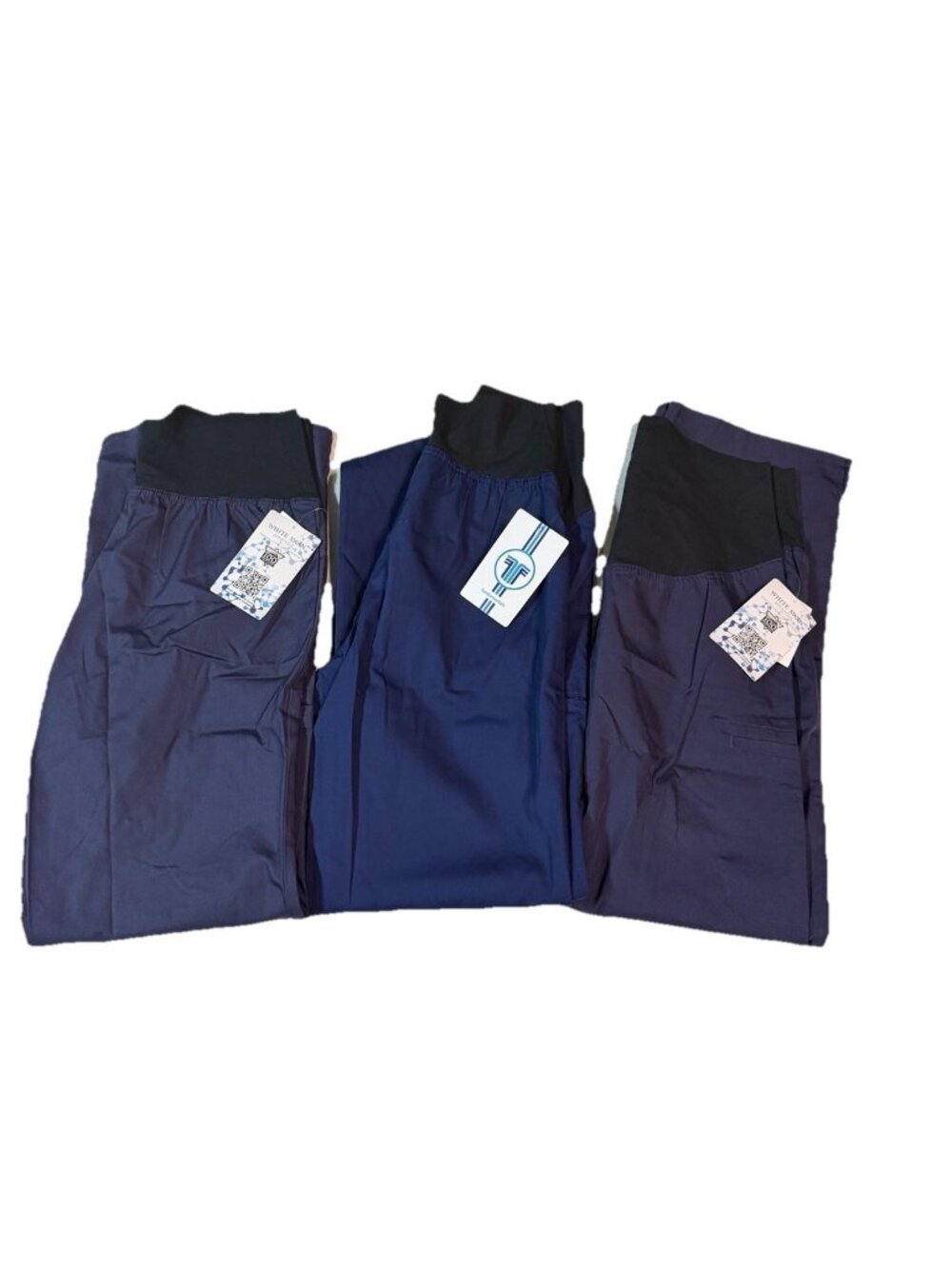 Lot Bundle of 3: White Swan Maternity  Women’s Scrub Pants -XS (Long) - Navy